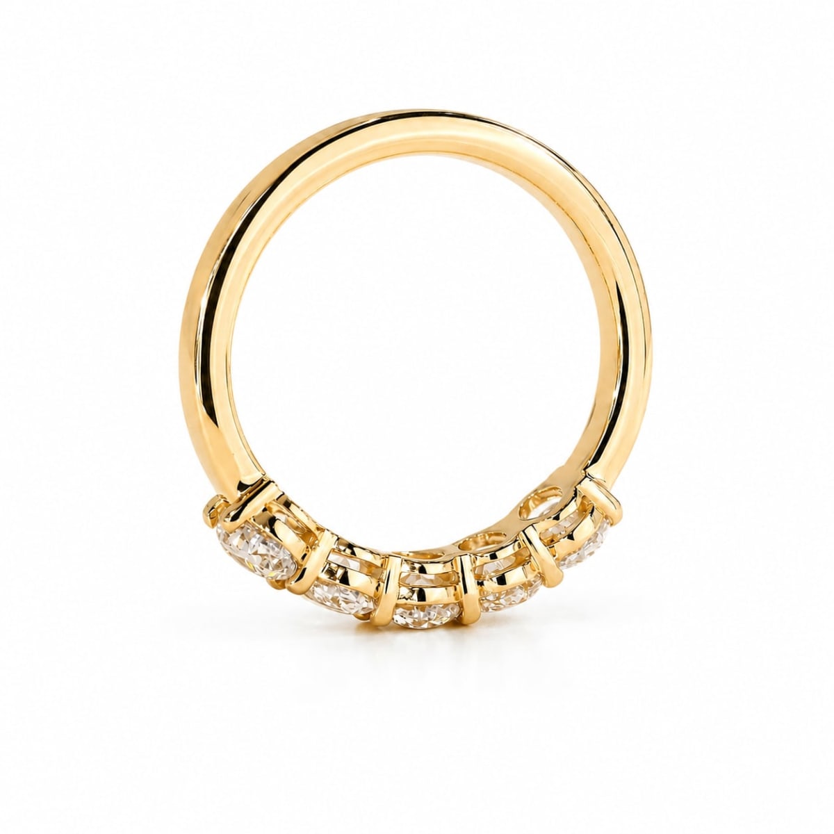 Five Stone Oval Lab Grown Diamond Ring | Oval Diamond Wedding Band