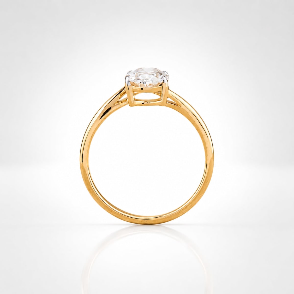 1.33CT Oval Cut Diamond Twist Solitaire Engagement Ring