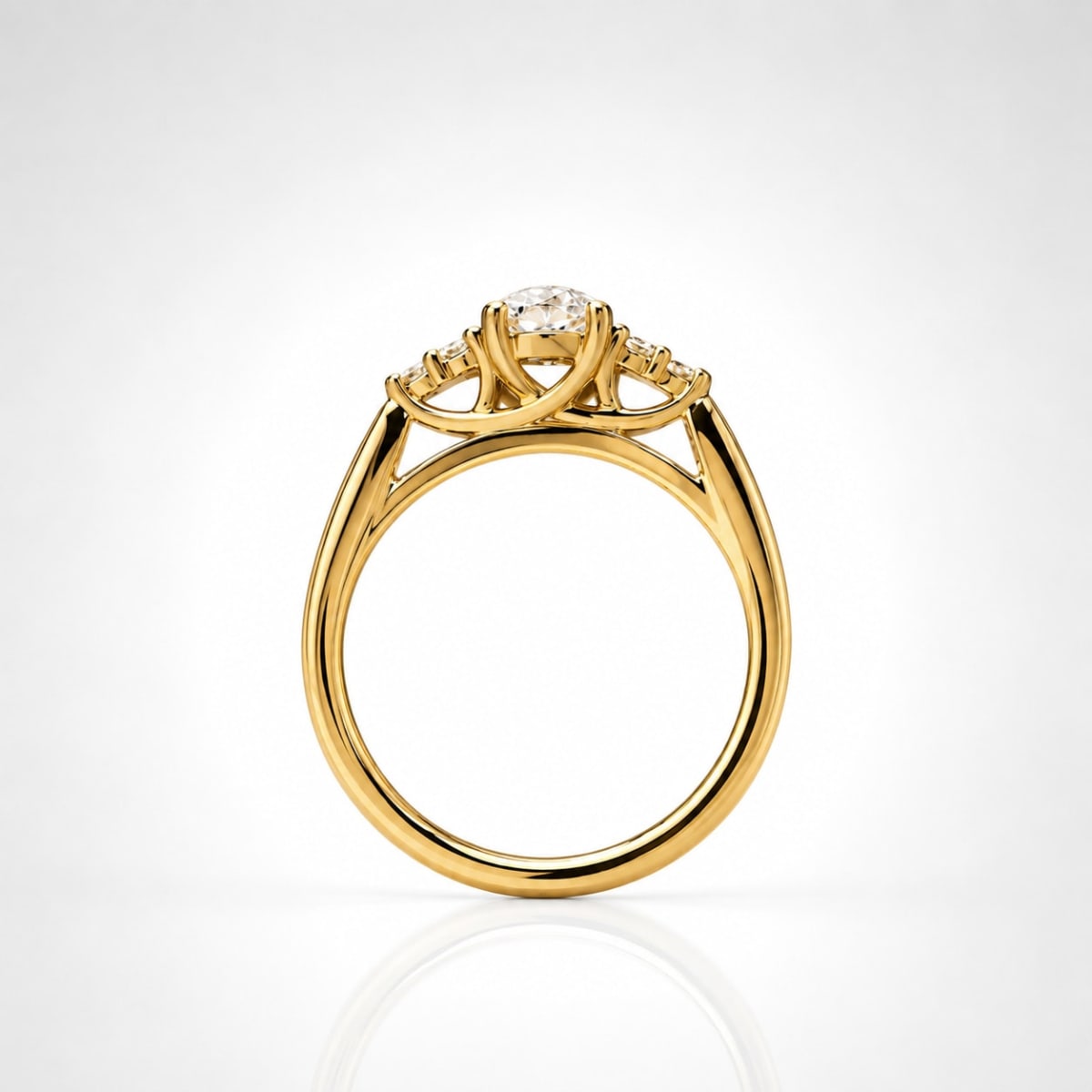 2 CT Oval Cut Diamond Cluster Engagement Ring with Round Side Stones