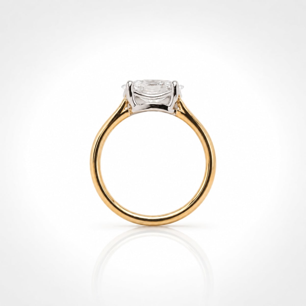 2 CT East West Oval Cut Diamond Solitaire Engagement Ring