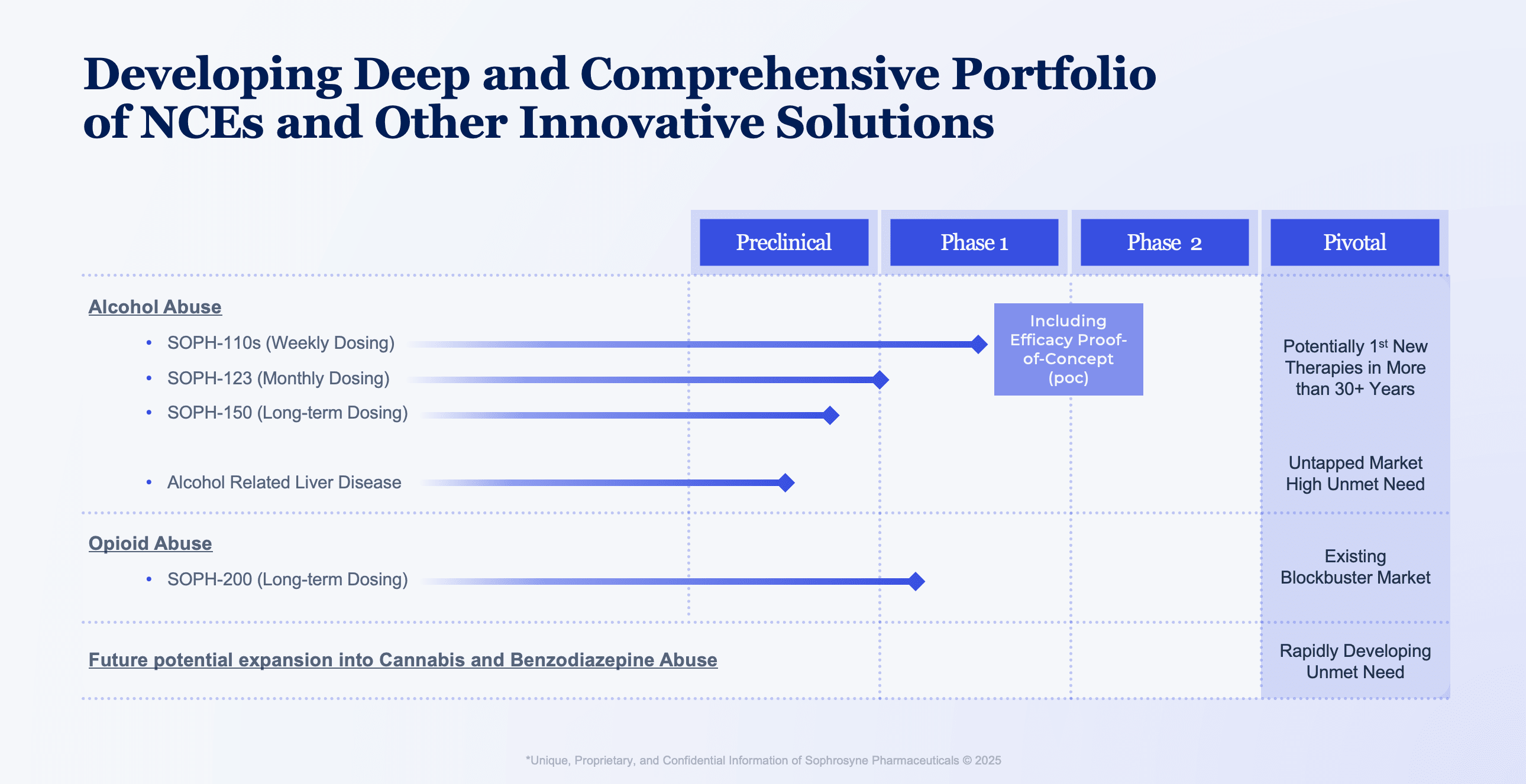 Presentation slide developing deep and comprehensive portfolio of NCEs and Other Innovative Solutions