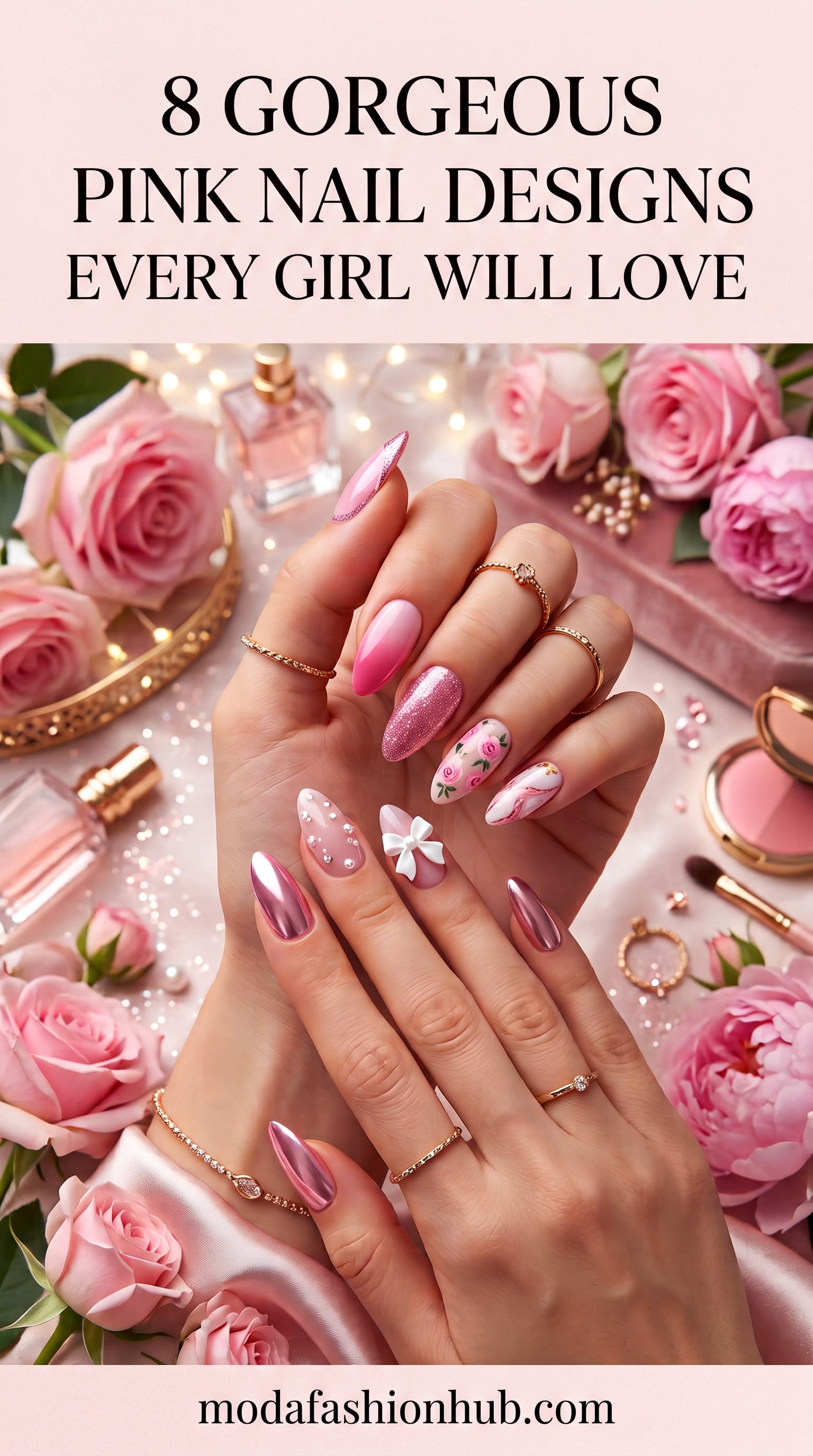 8 Gorgeous Pink Nail Designs Every Girl Will Love