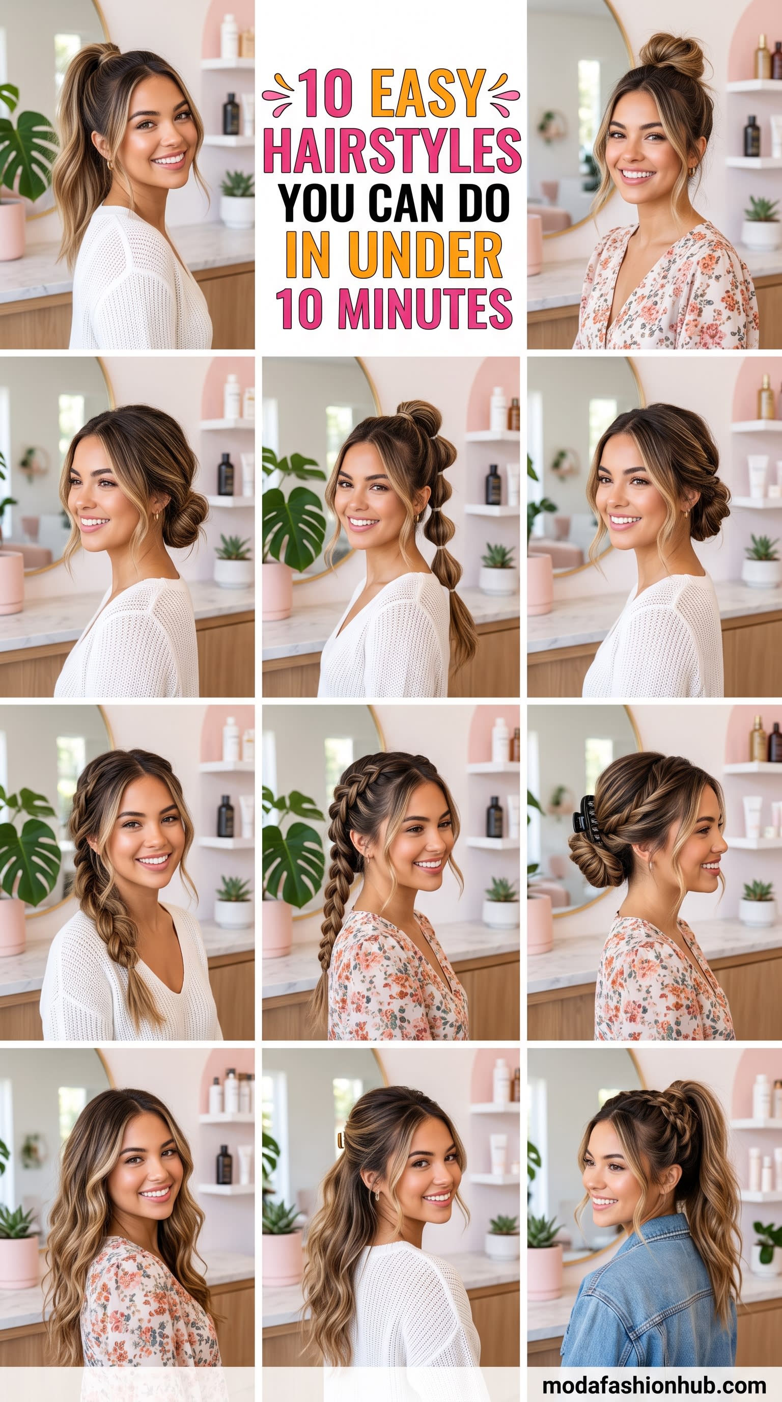 10 Easy Hairstyles You Can Do in Under 10 Minutes