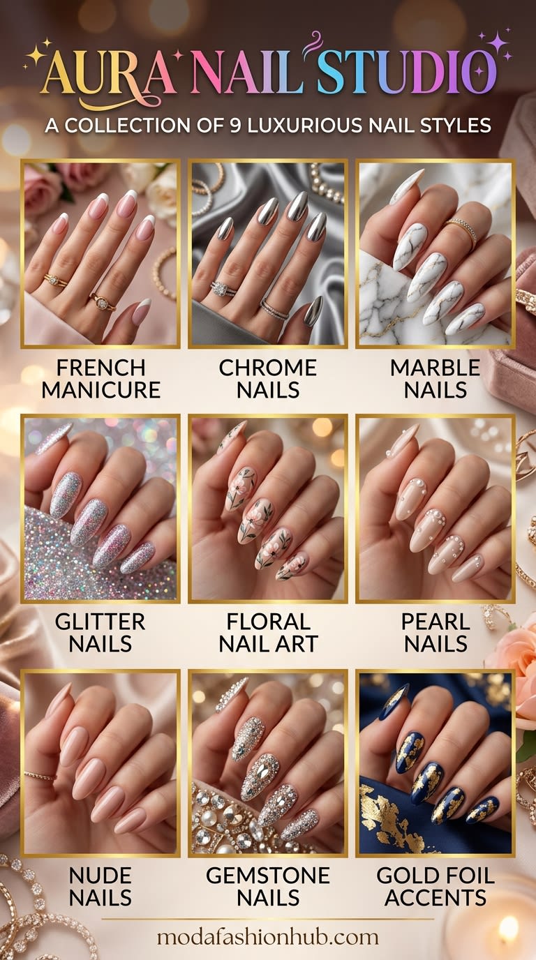 Aura Nail Studio: 10 Elegant Nail Designs for a Luxurious Modern Look