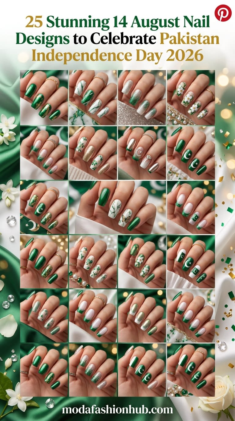 25 Stunning 14 August Nail Designs to Celebrate Pakistan Independence Day 2026