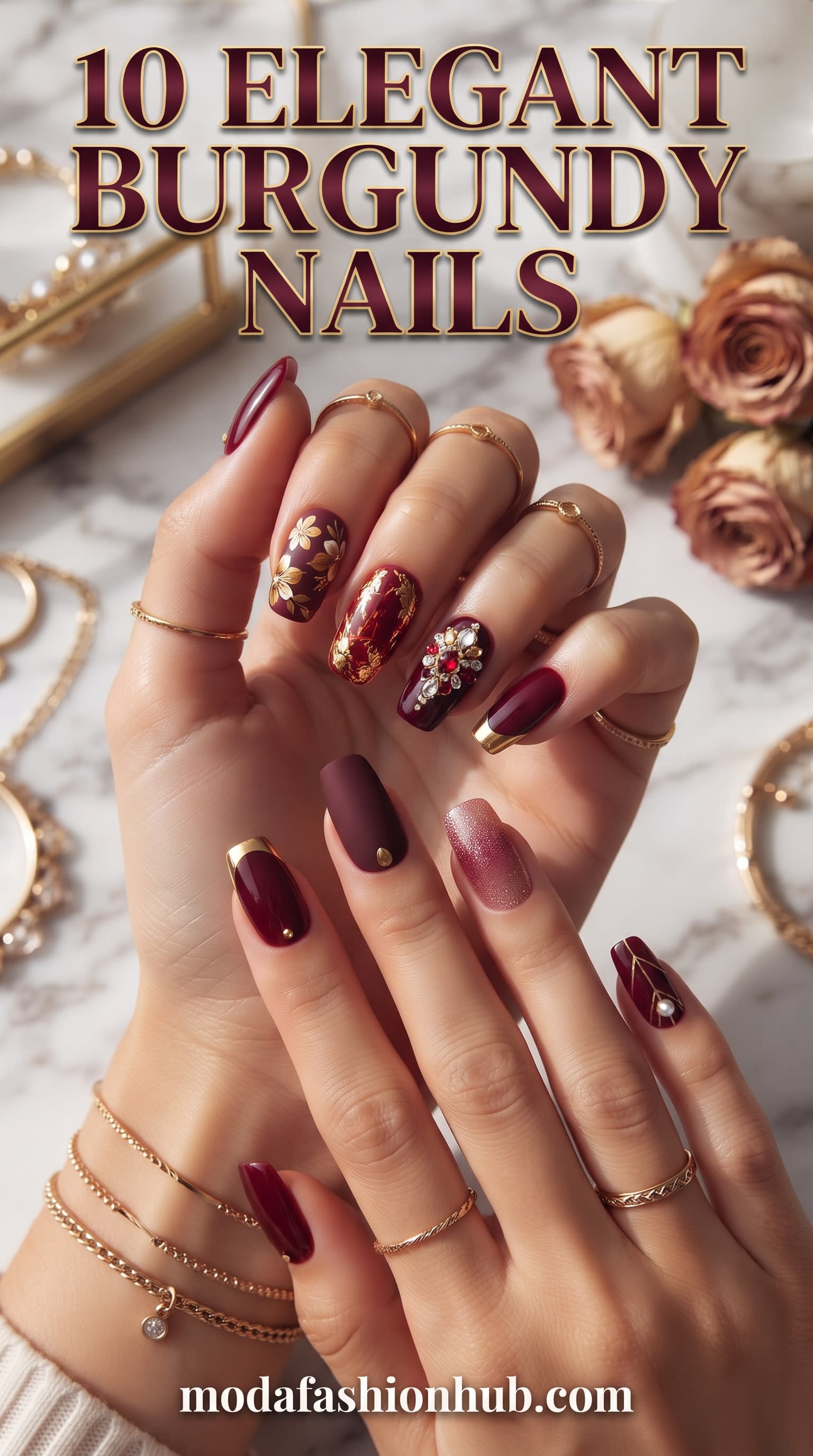 10 Elegant Burgundy Nails: Chic and Timeless Nail Ideas
