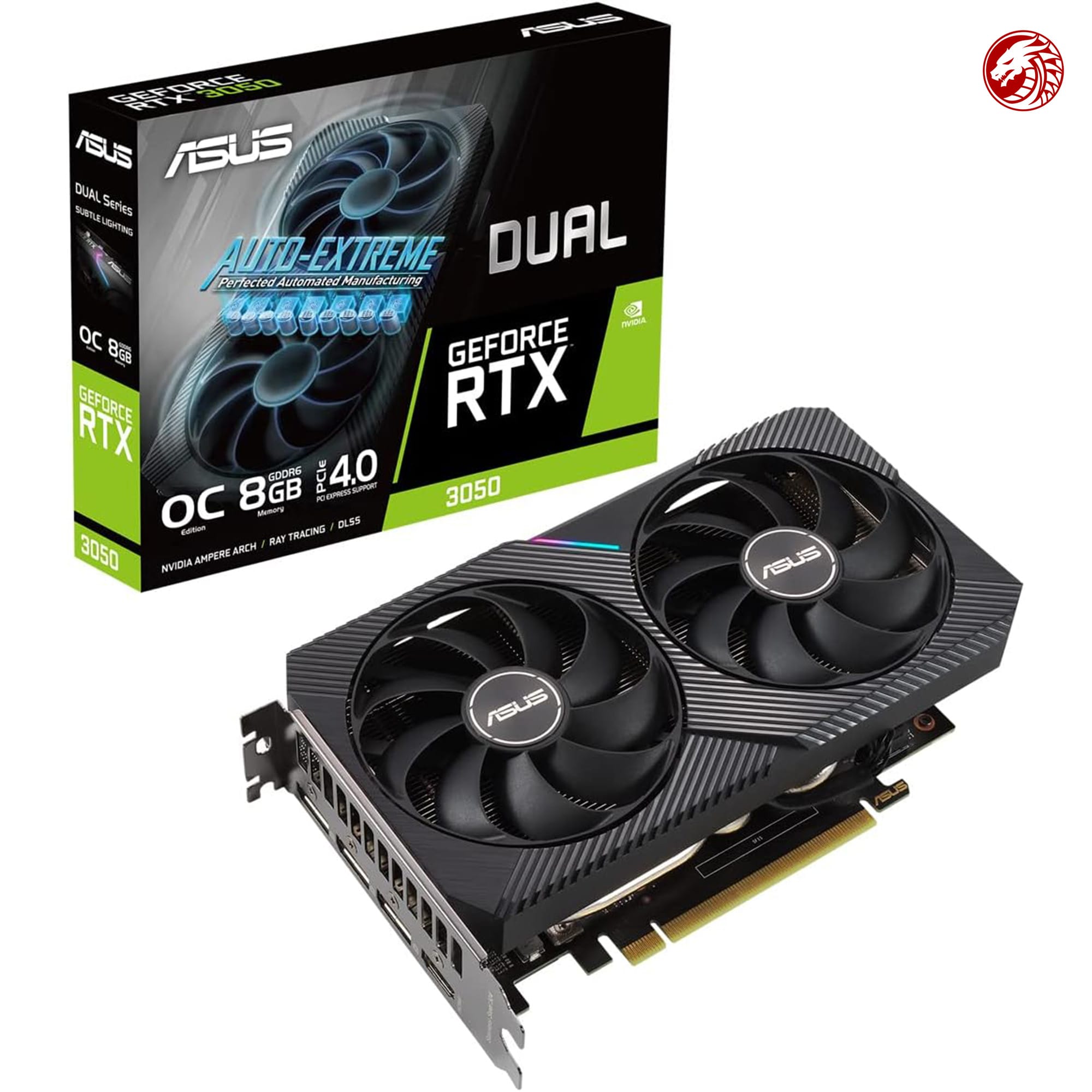 ASUS Dual GeForce RTX 3050 OC Edition 8GB GDDR6 RAM Graphics Card 128 bit 2560 CUDA Cores