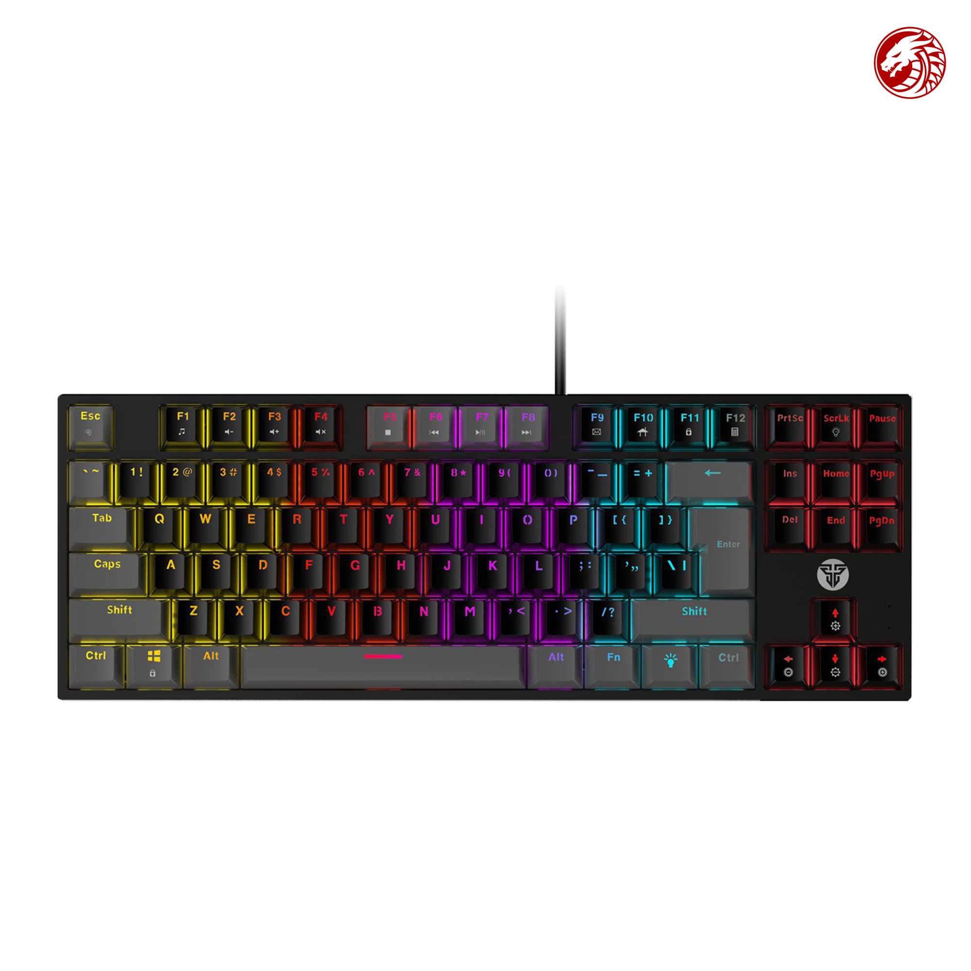 كيبورد ألعاب ميكانيكي فانتيك MK876 بإضاءة RGB ومفاتيح حمراء (Red Switch)