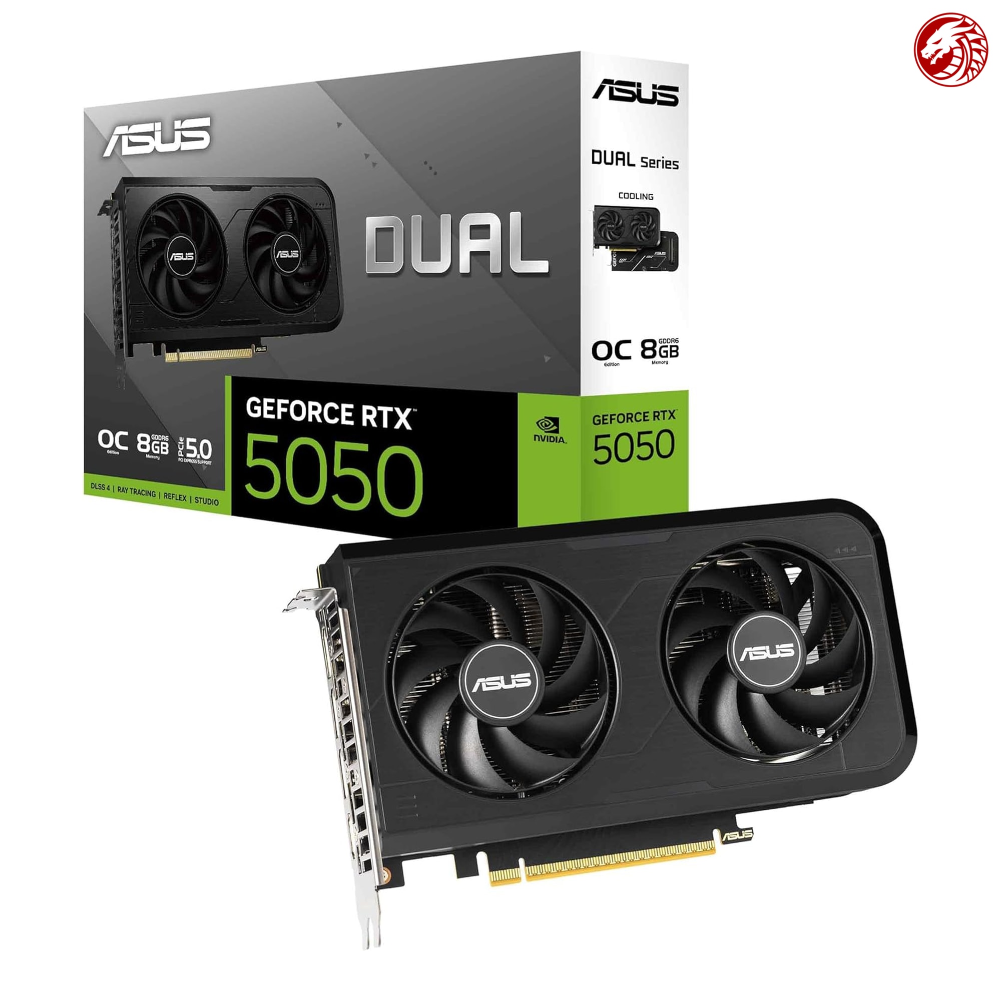 ASUS Dual GeForce RTX 5050 8GB OC Edition Graphics Card (8GB GDDR6, 128-bit, PCIe 5.0, Dual Fan)