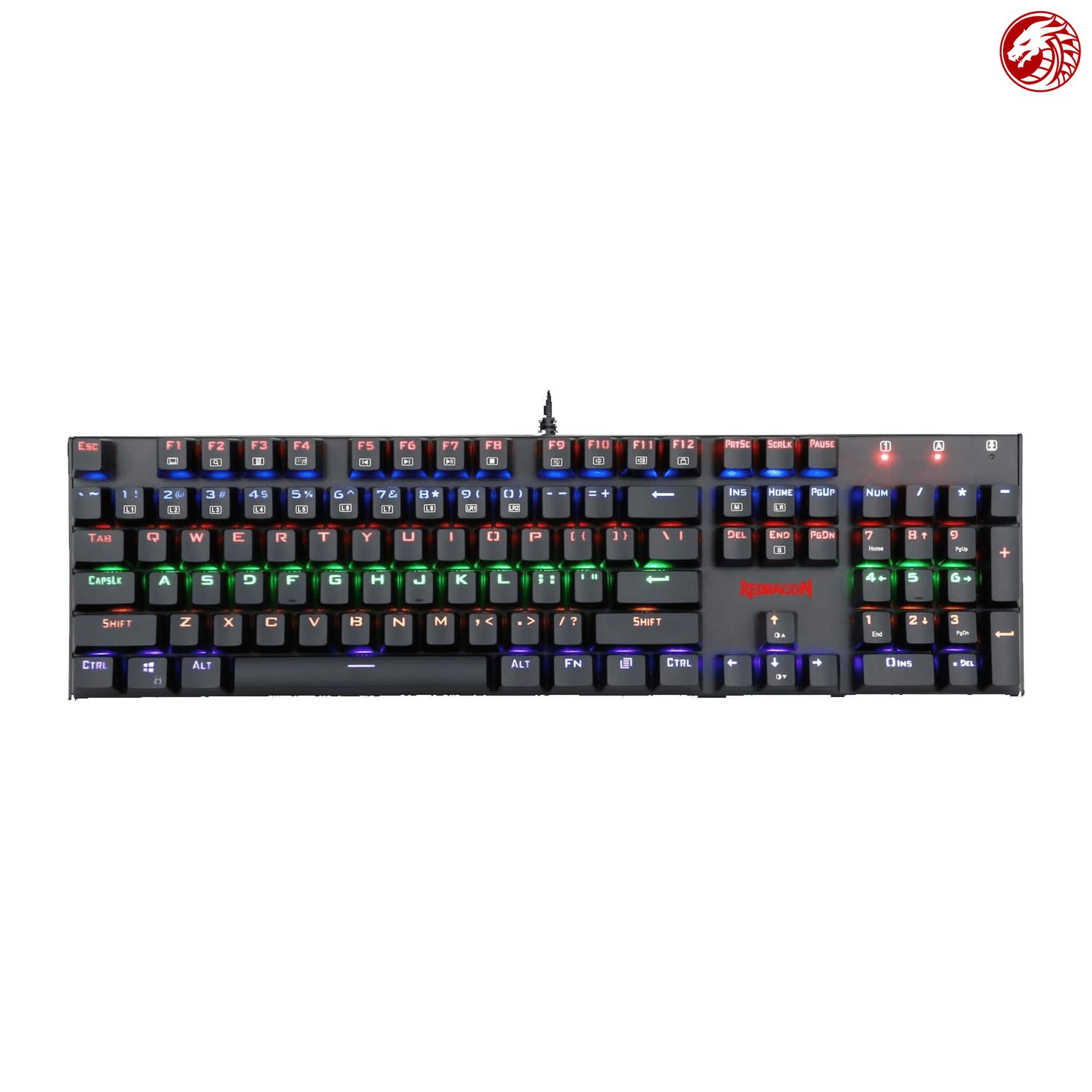 كيبورد ألعاب ميكانيكي ريدراغون K565 Rudra بإضاءة RGB ومفاتيح زرقاء (Blue Switch)