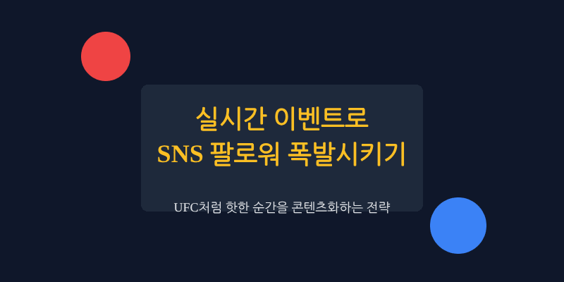 UFC 같은 실시간 스포츠 이벤트를 SNS 마케팅에 활용하는 법, 라이브 콘텐츠로 팔로워 폭발시키기