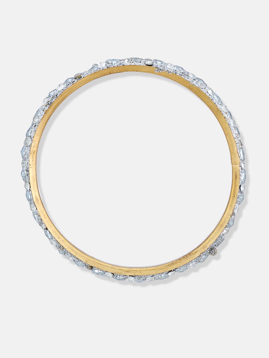 ATIBELLE Set Of 24 Silver Plated Mirror Stones Studded Embellished Bangles