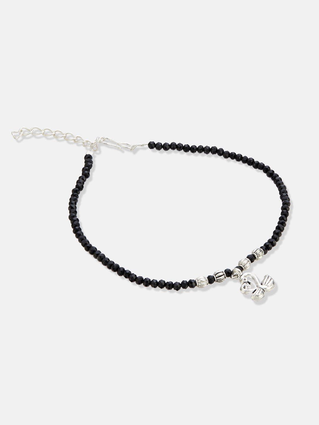ATIBELLE Silver-Plated Artificial Beads Anklet