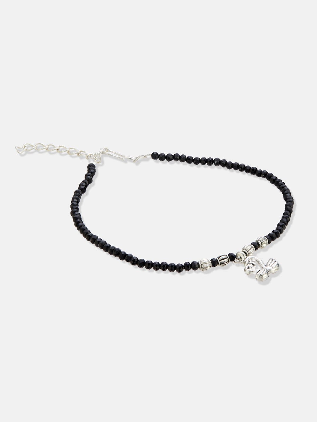 ATIBELLE Silver-Plated Artificial Beads Anklet