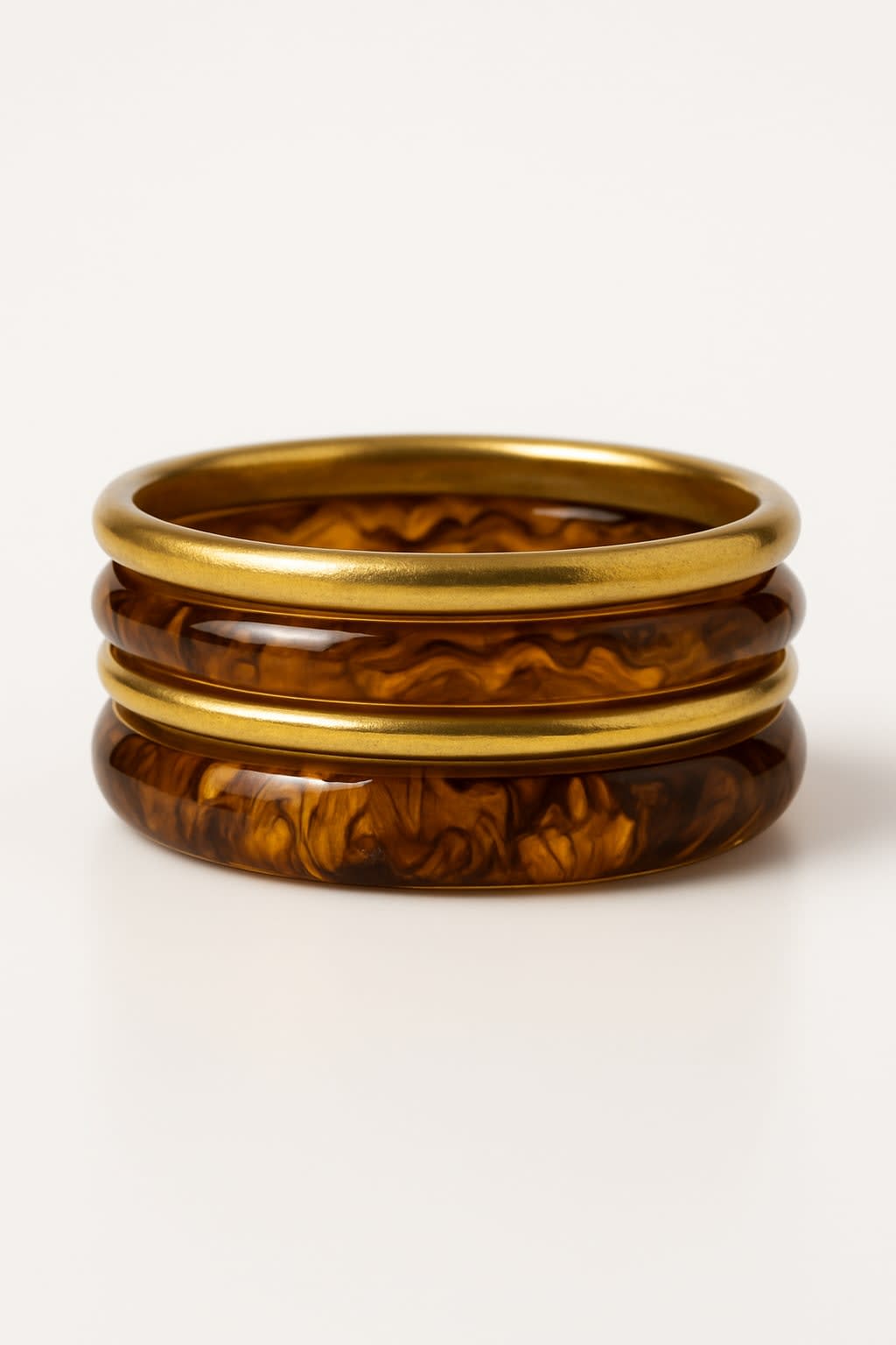 ATIBELLE Set Of 4 Gold-Plated Glossy Bangles