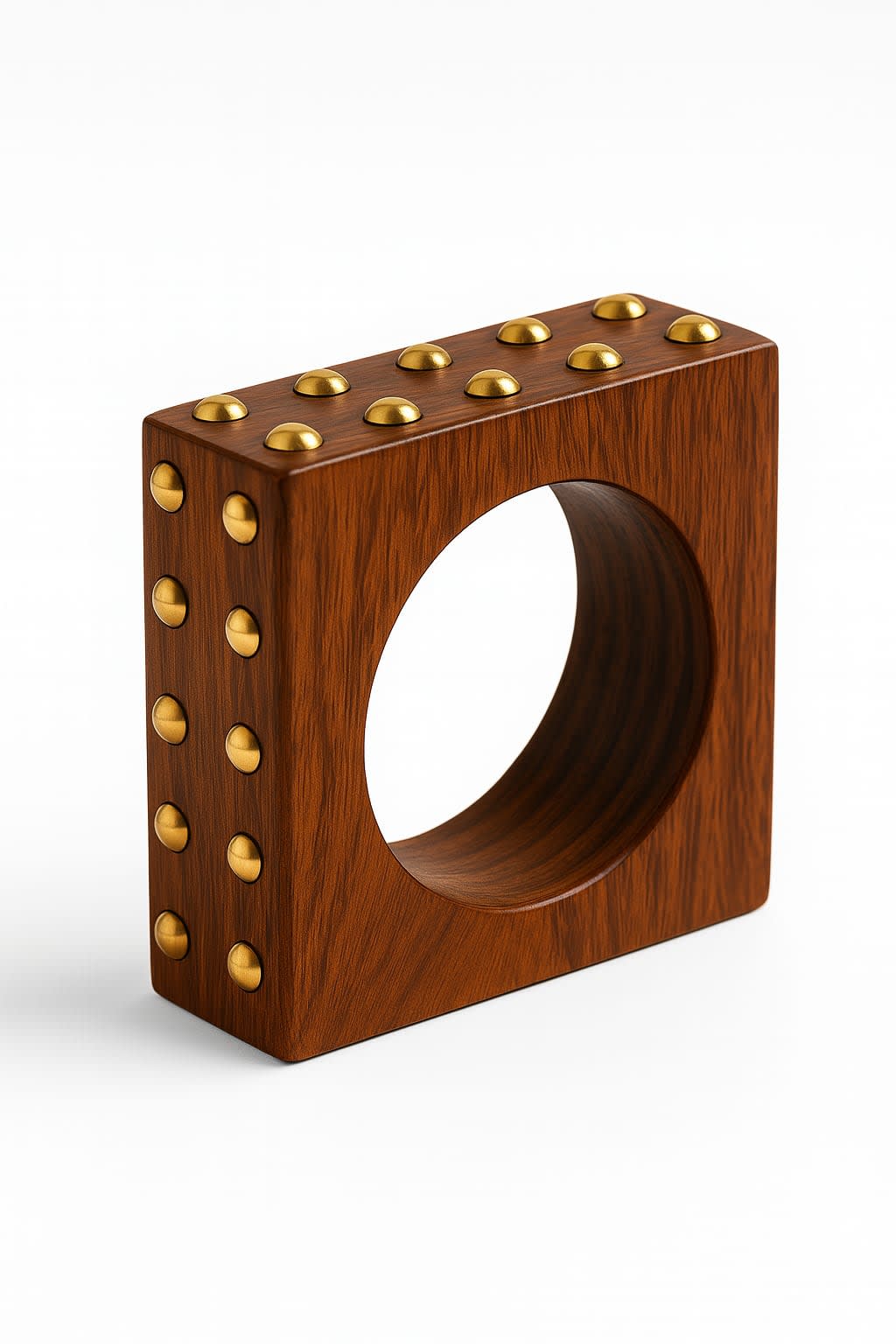 ATIBELLE Square-Shaped & Round Stone Studded Bangle