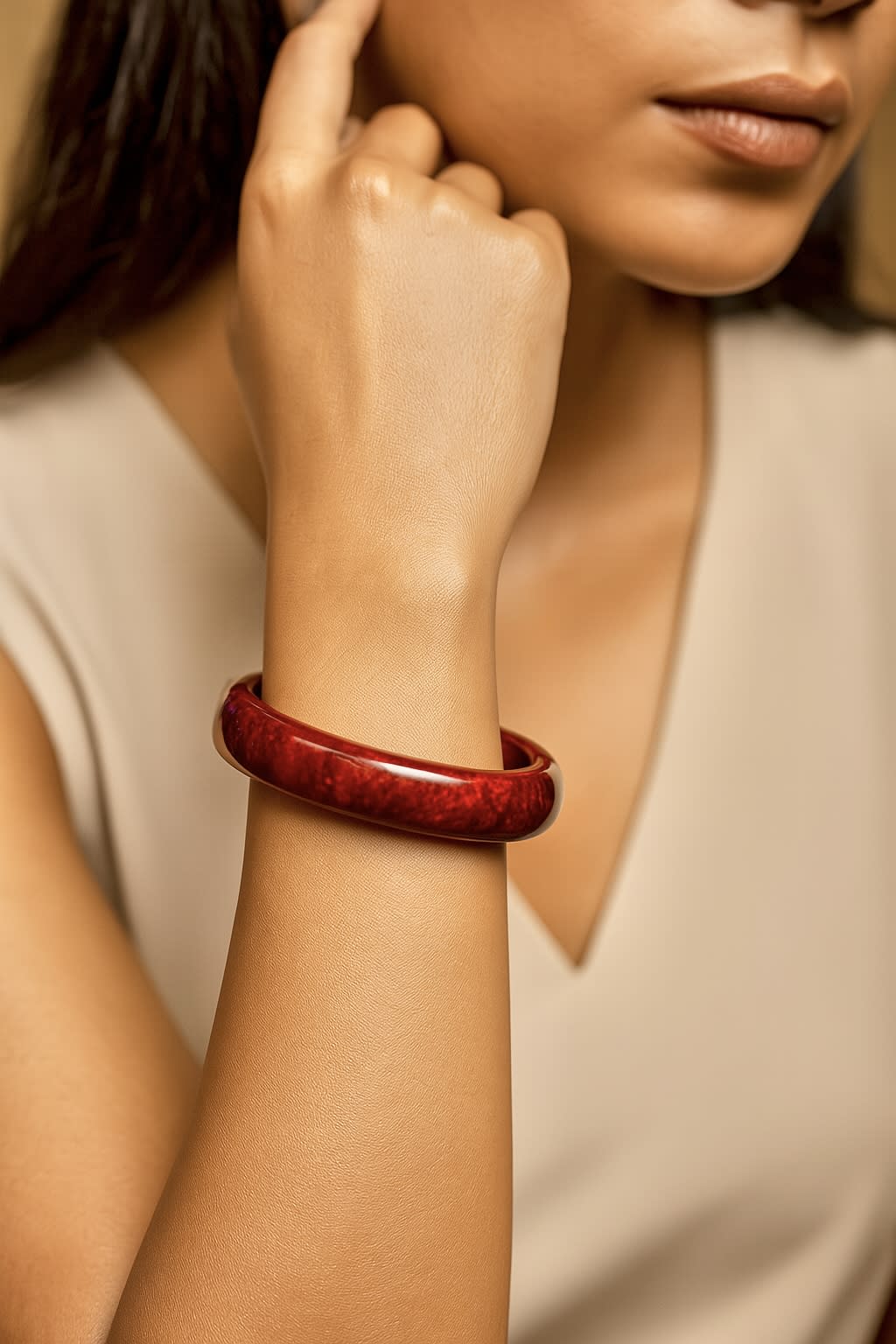 ATIBELLE Set Of 4 Matt-Glossy Resin Bangles