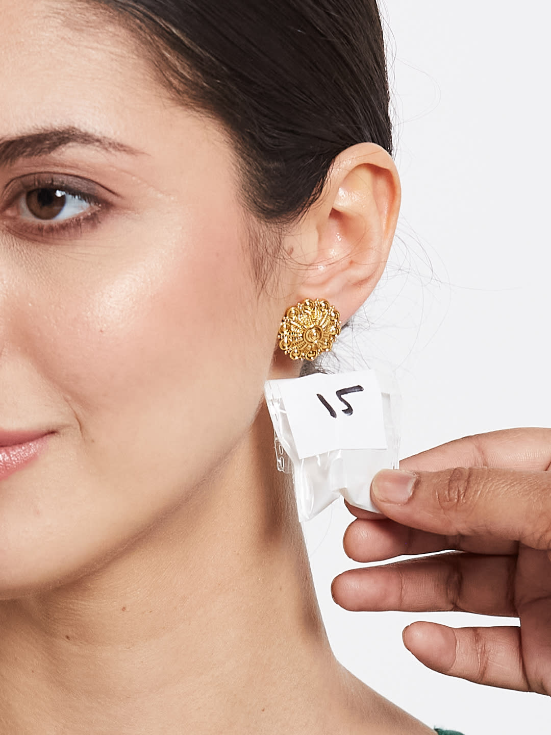 ATIBELLE Gold-Plated Floral Shaped Minimal Studs