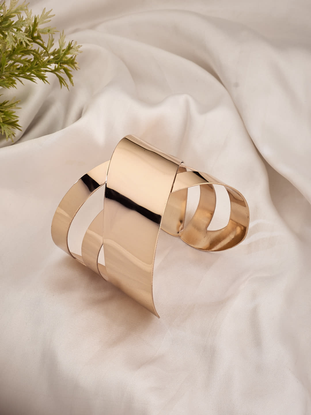 ATIBELLE Women Rose Gold-Plated Cuff Bracelet