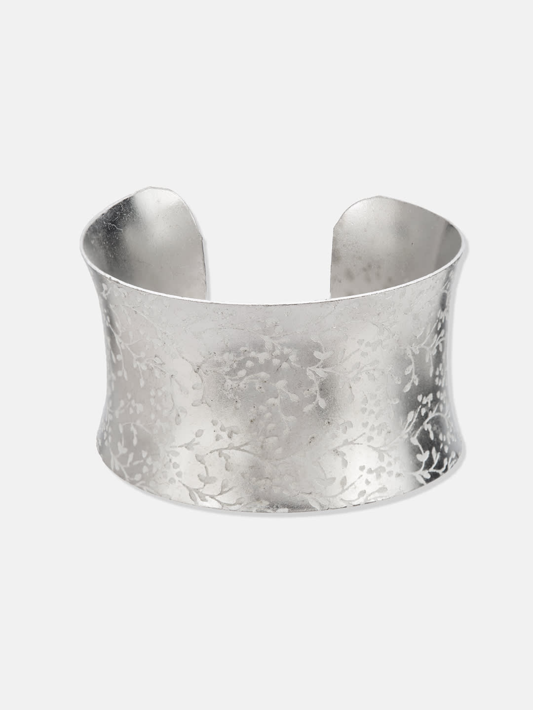 ATIBELLE Women Brass Silver-Plated Cuff Bracelet