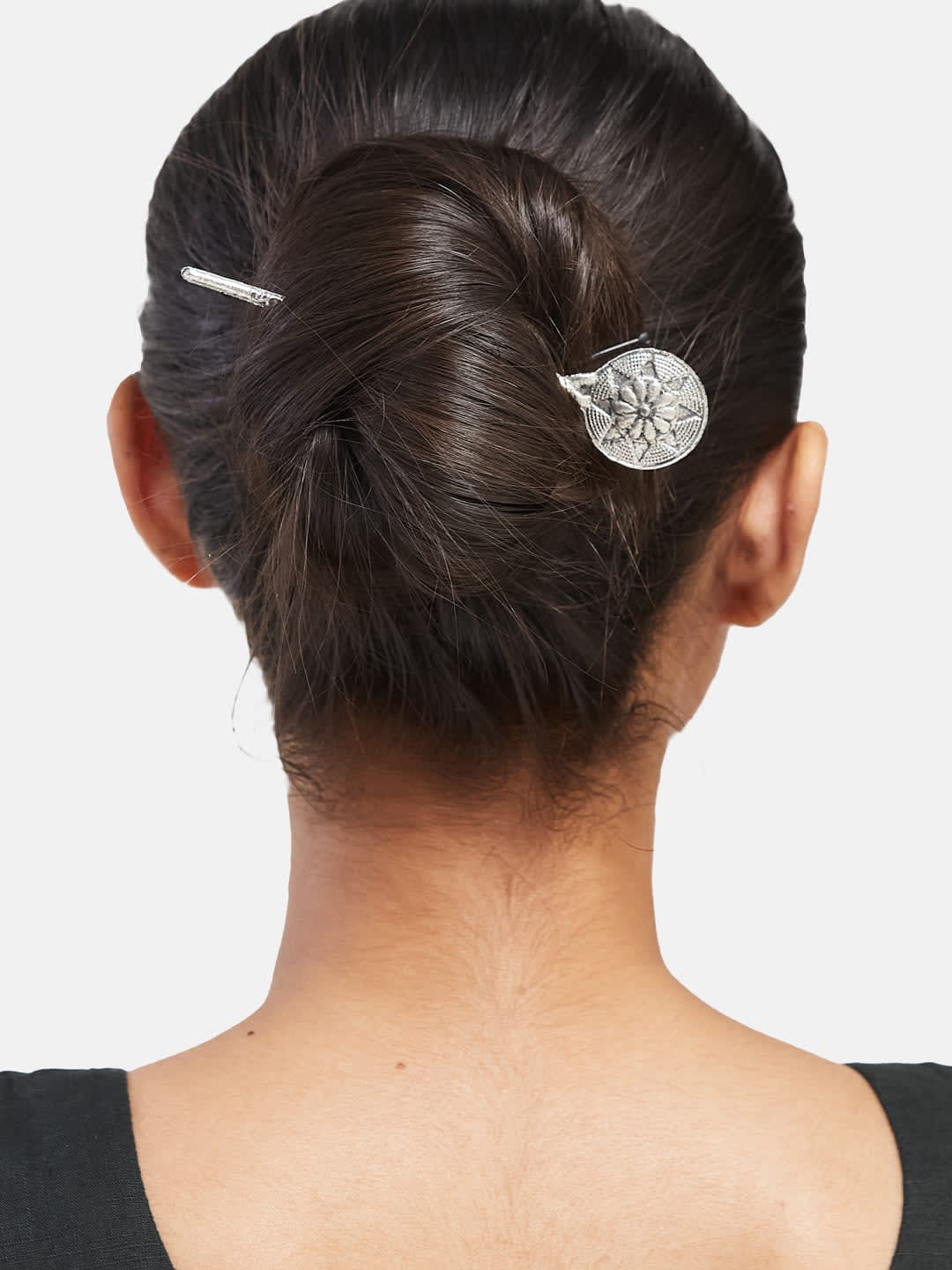 ATIBELLE Silver Plated Bun Pin Head Jewellery
