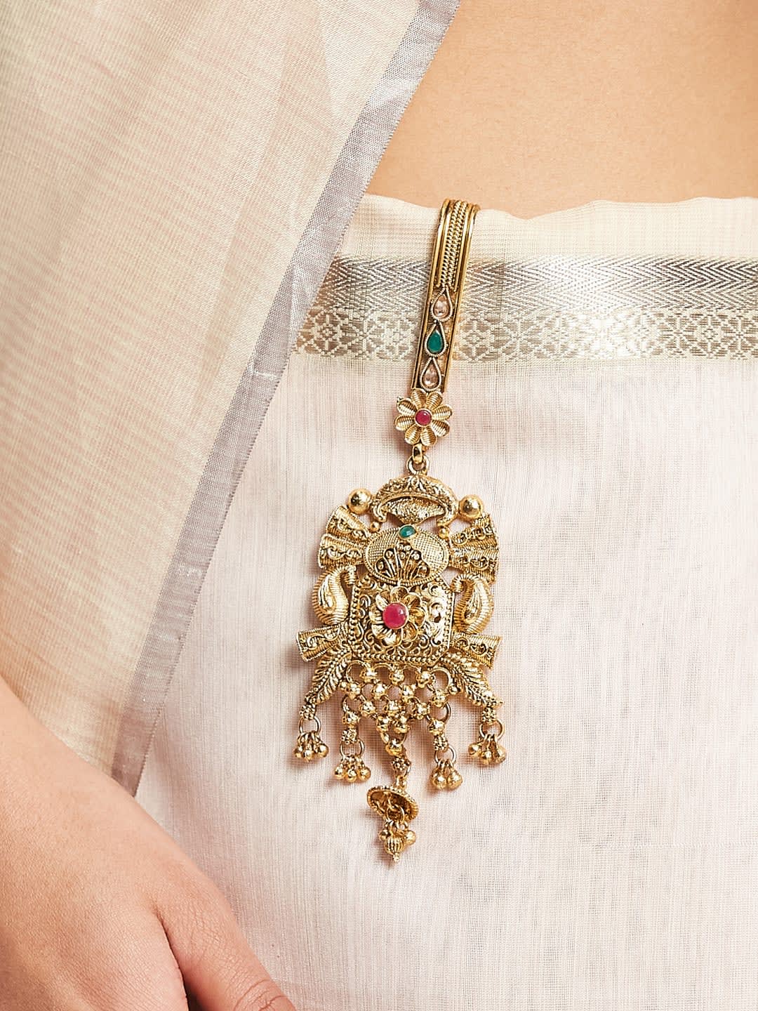 ATIBELLE Artificial Stones Studded Saree Clip Saree Accessories