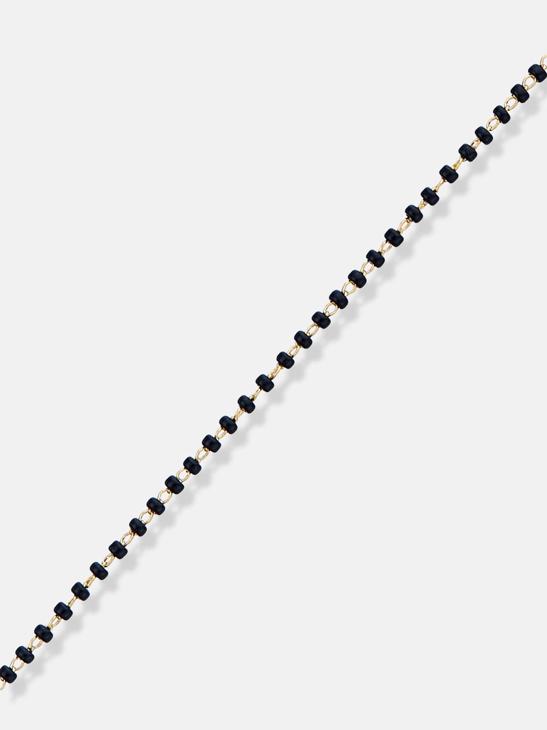 ATIBELLE Gold-Plated Cubic Zirconia Stone Studded & Beaded Round Shaped Mangalsutra