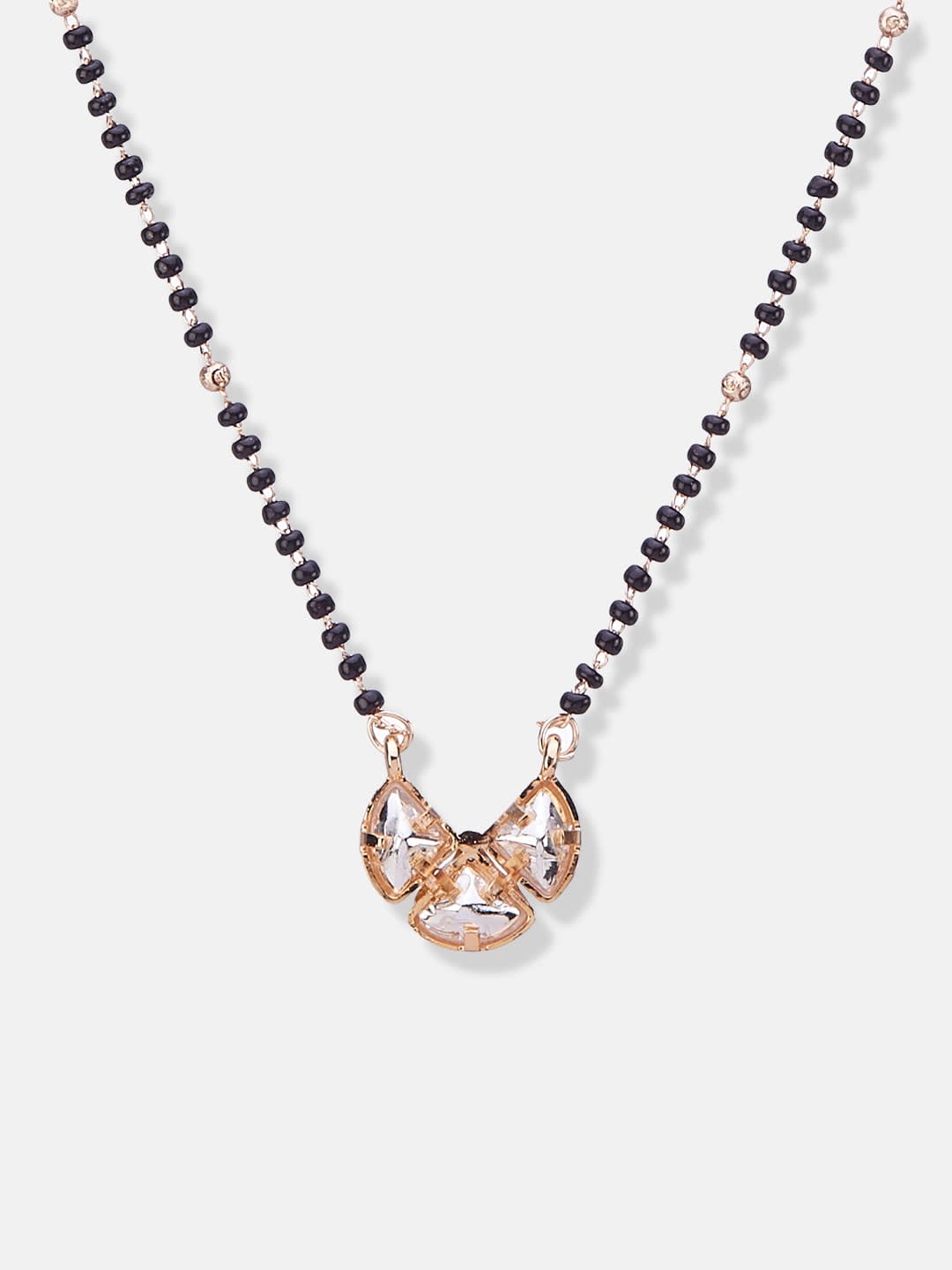 ATIBELLE Rose Gold-Plated Artificial Stones Mangalsutra