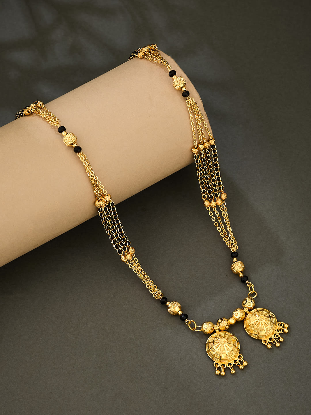 ATIBELLE Gold-Plated Artificial Beads Mangalsutra