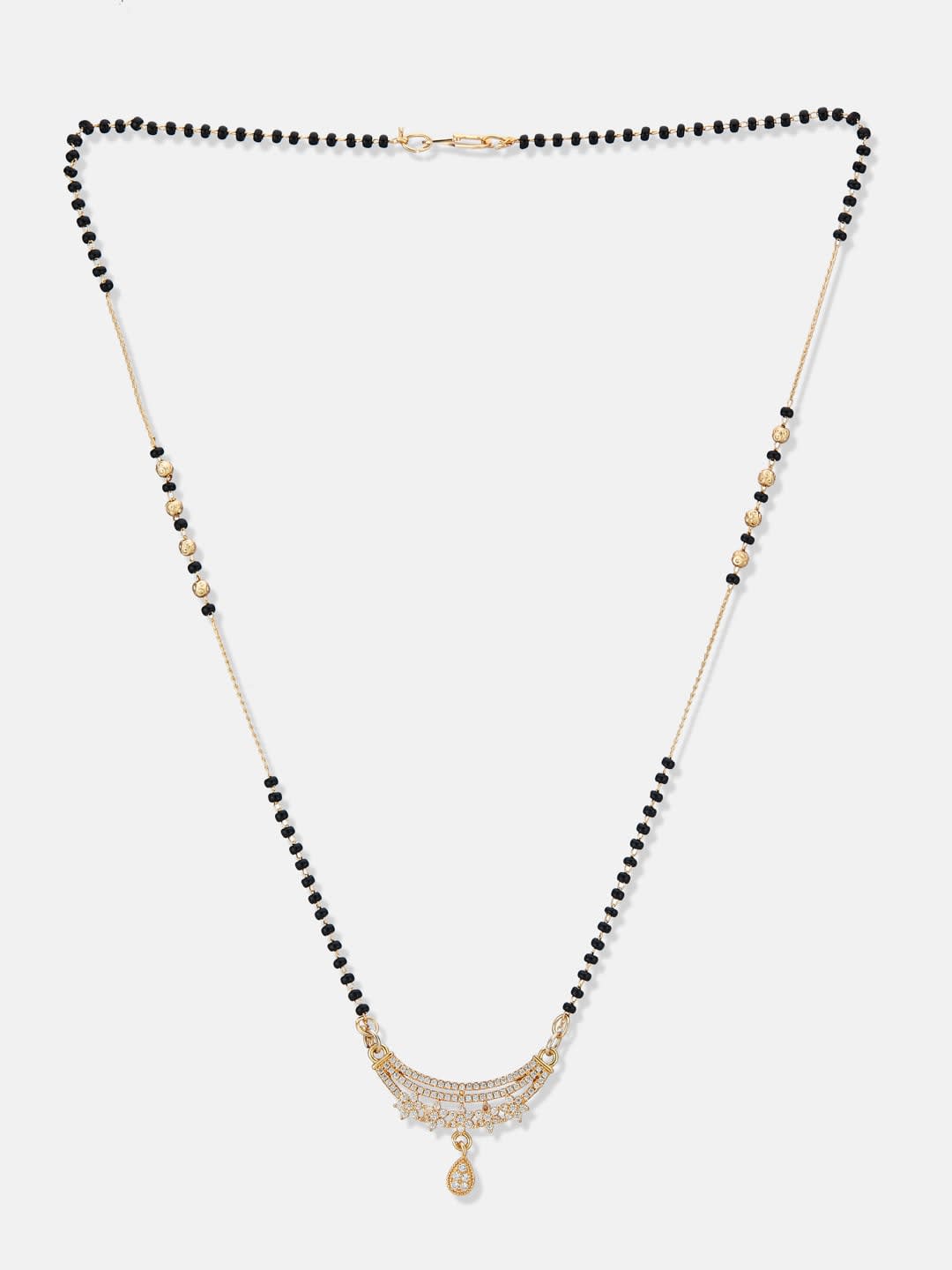 ATIBELLE Gold-Plated Artificial Stones Studded Mangalsutra