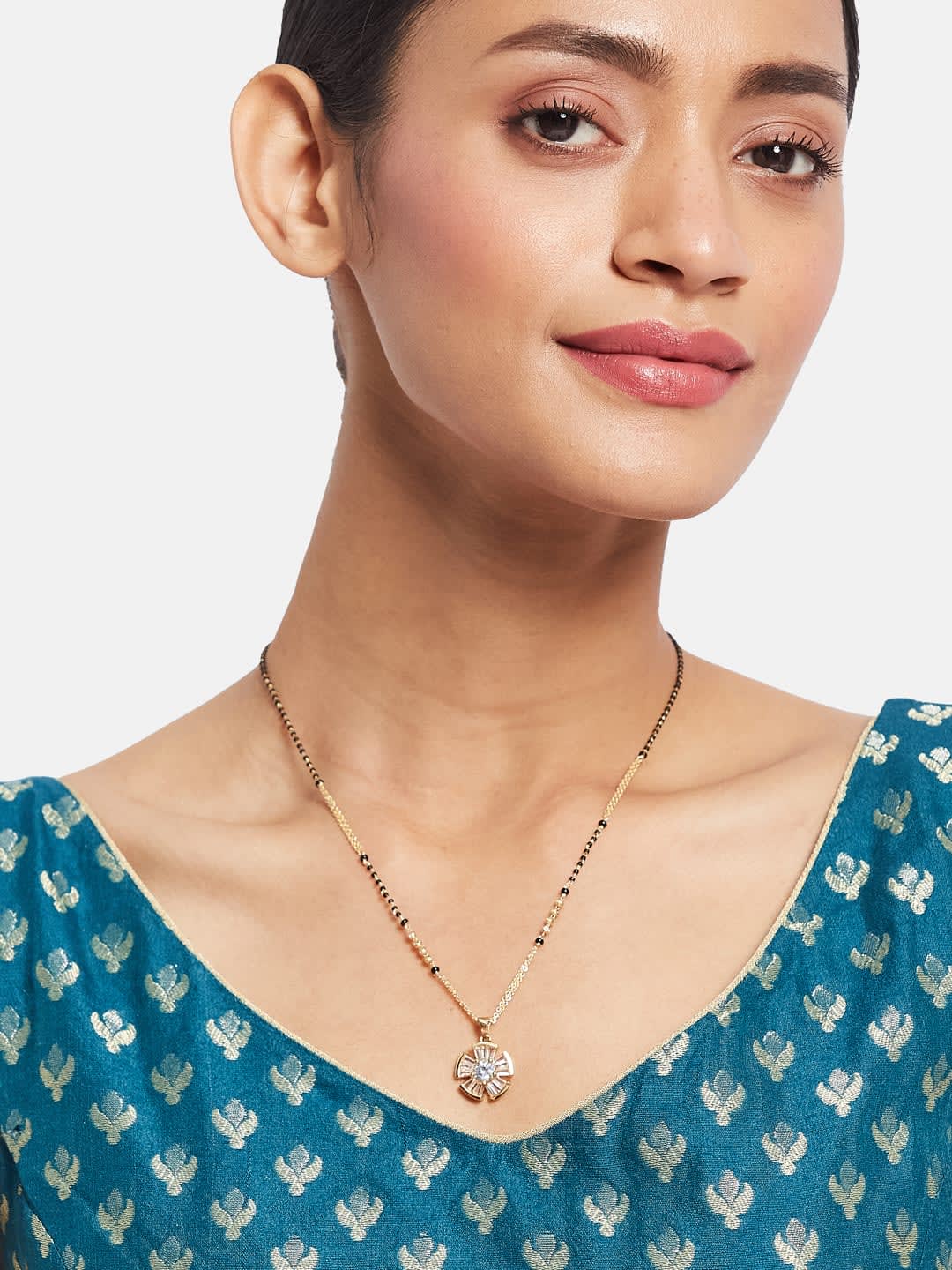 ATIBELLE Gold-Plated Artificial Stones Mangalsutra
