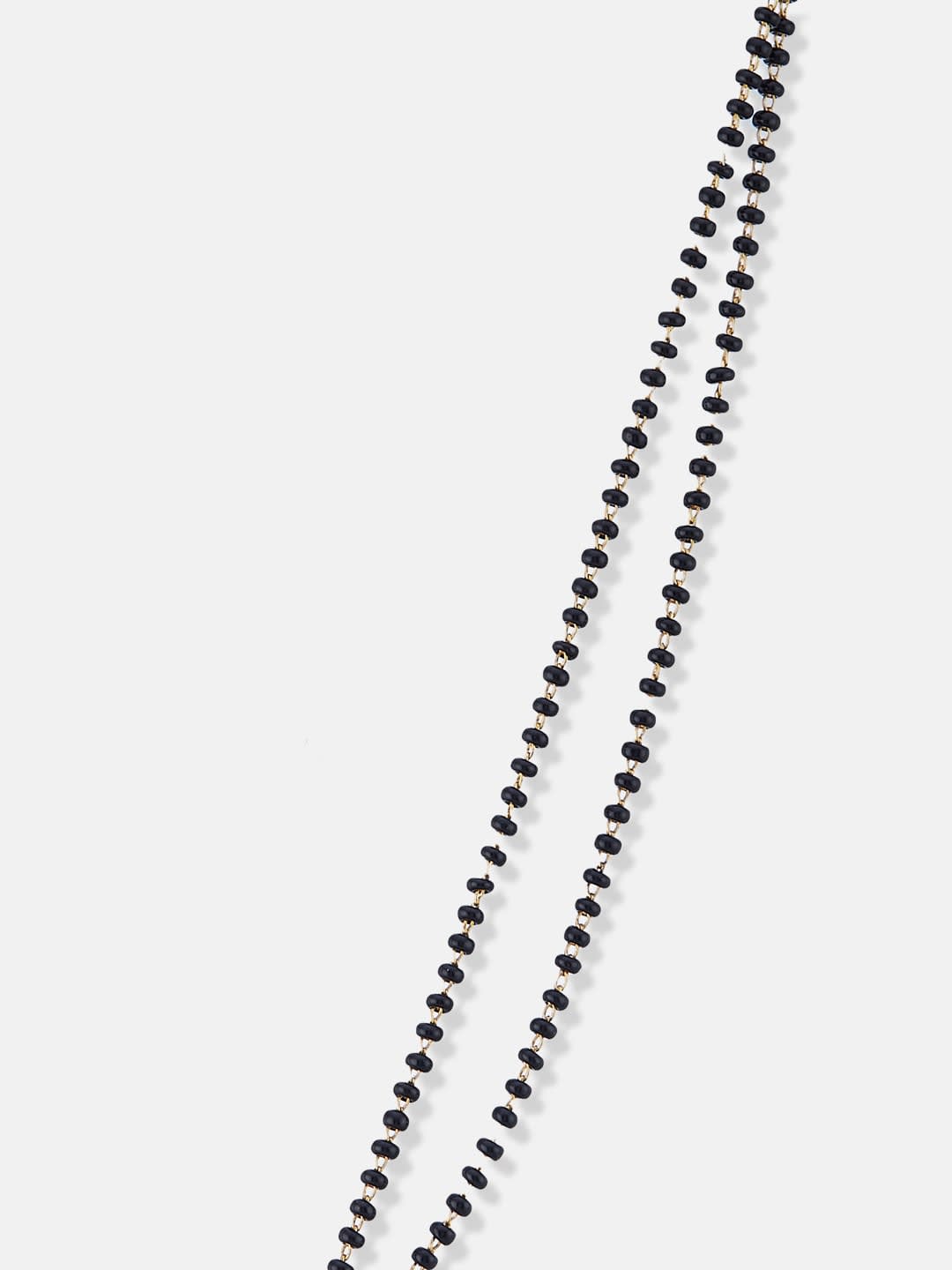 ATIBELLE Gold-Plated Artificial Stones Studded and Beaded Mangalsutra