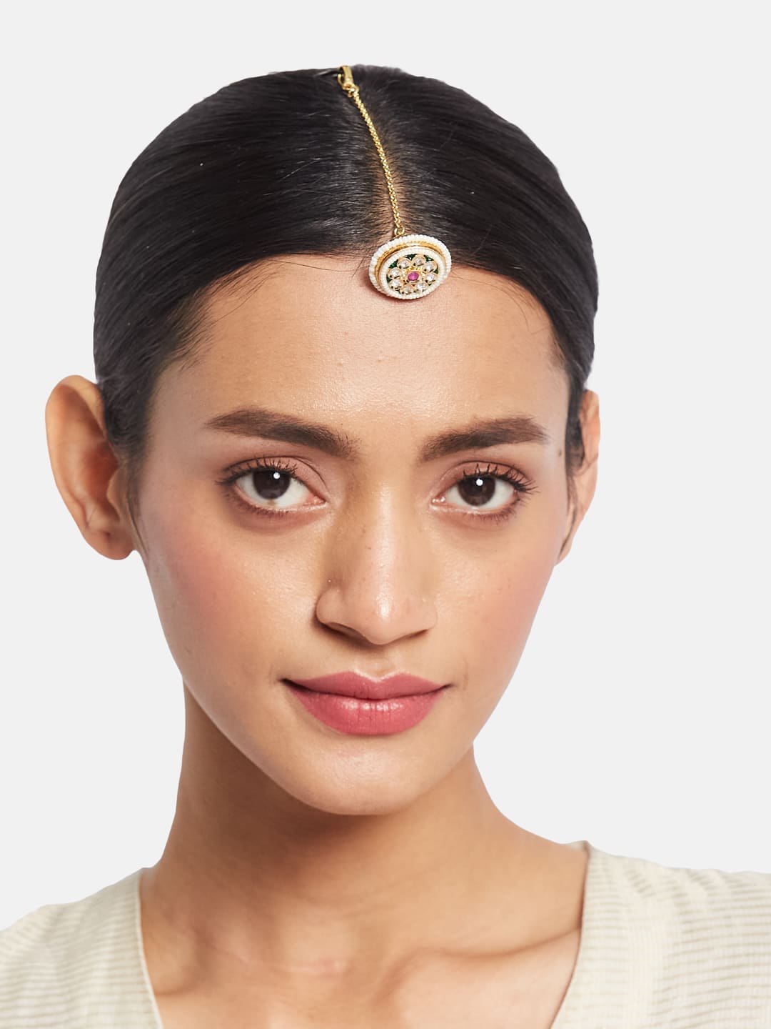 ATIBELLE Gold-Plated Kundan Studded Maang Tikka Head Jewellery