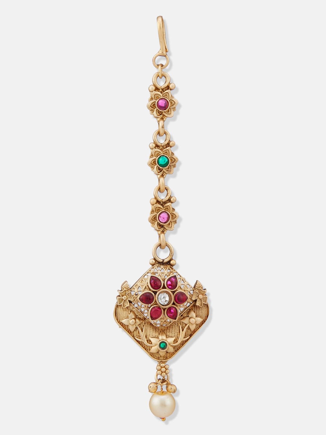 ATIBELLE Gold-Plated Kundan Studded Maang Tikka