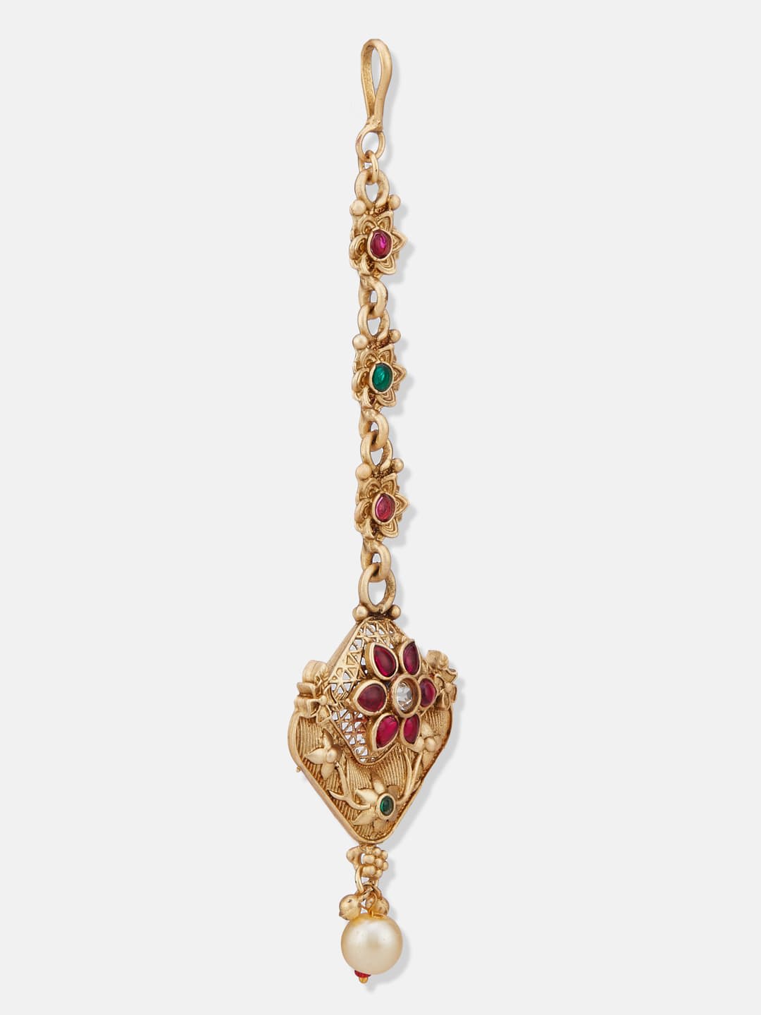 ATIBELLE Gold-Plated Kundan Studded Maang Tikka