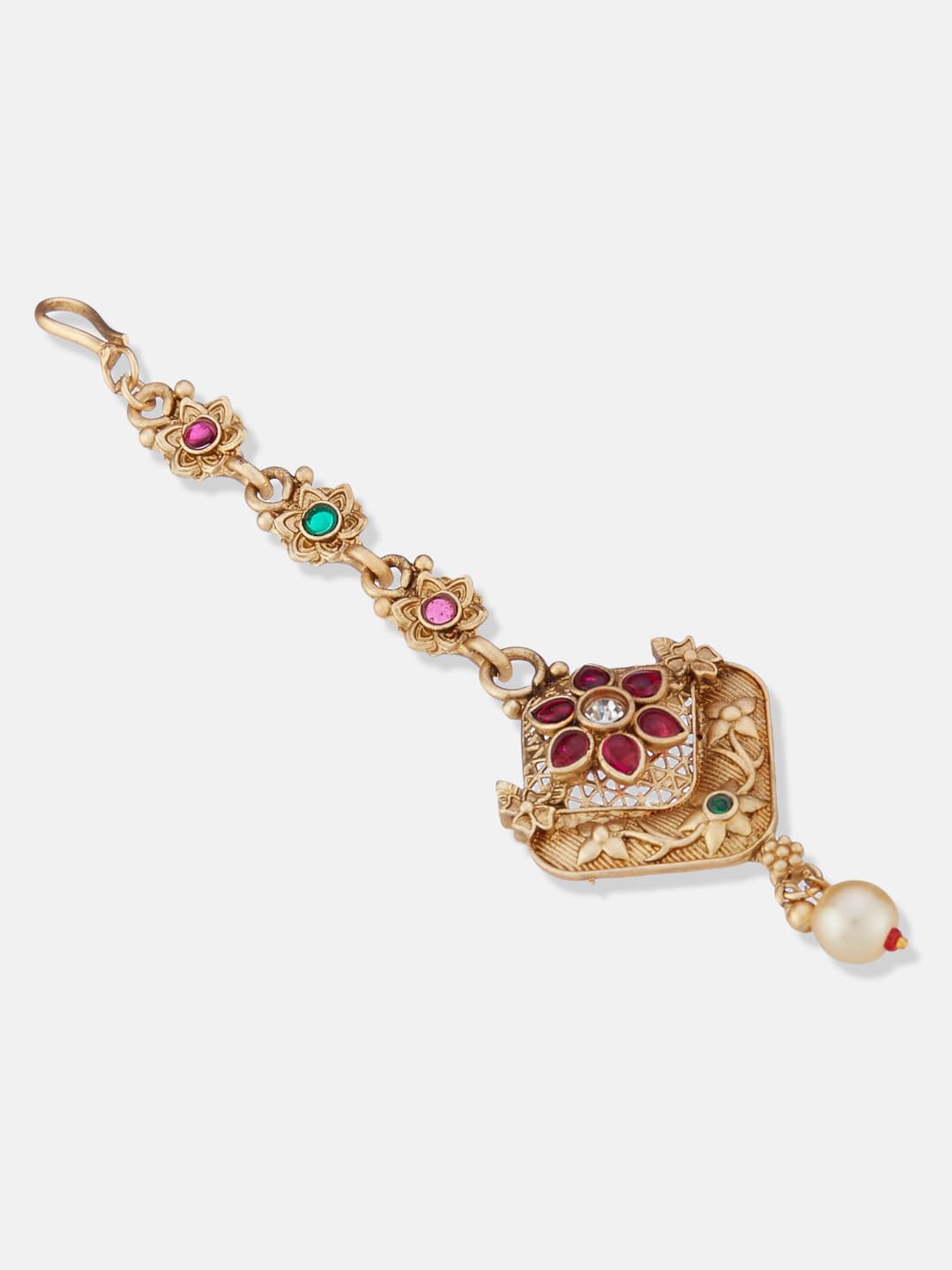 ATIBELLE Gold-Plated Kundan Studded Maang Tikka