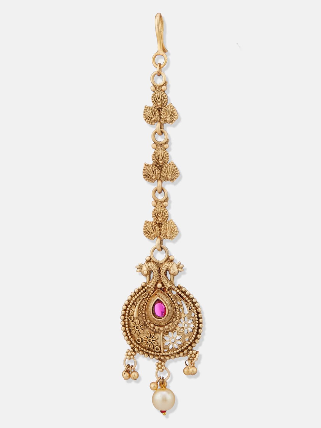 ATIBELLE Gold-Plated Kundan Studded Maang Tikka Head Jewellery