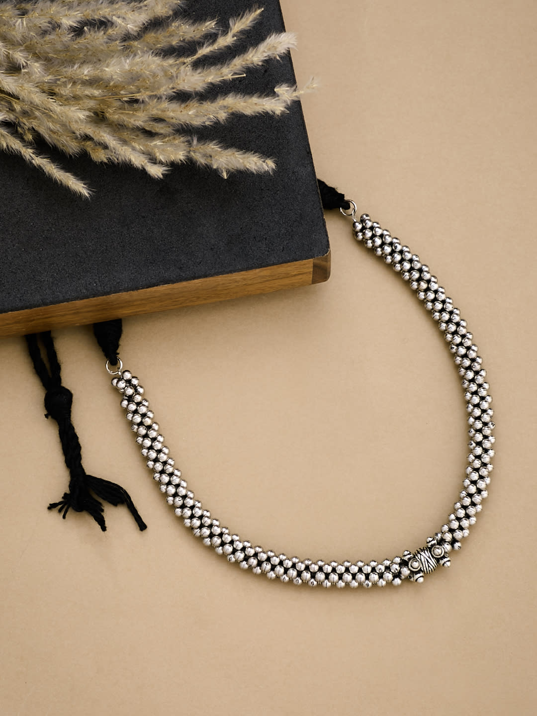 ATIBELLE Silver Plated Artificial Beads Beaded Chain