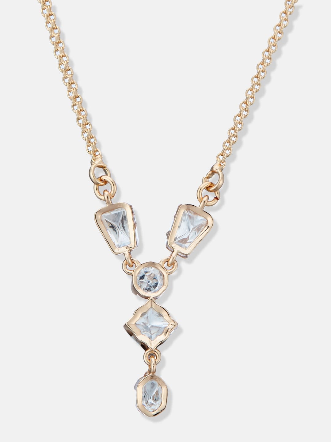 ATIBELLE Gold Plated Stone Studded Jewellery Set