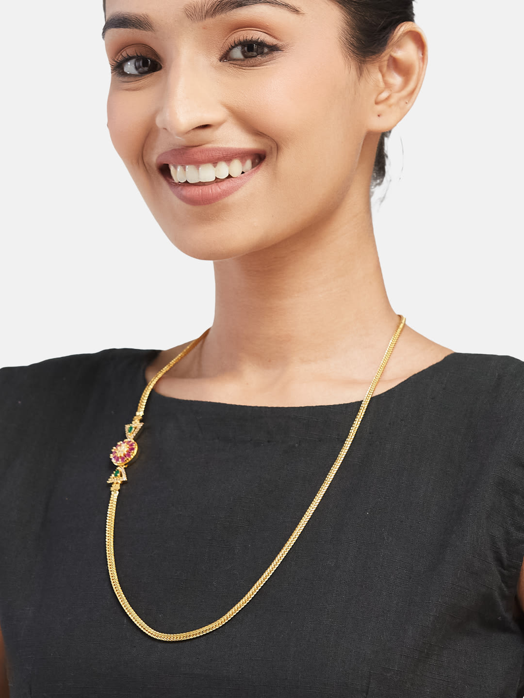 ATIBELLE Brass Gold-Plated Meenakari Necklace