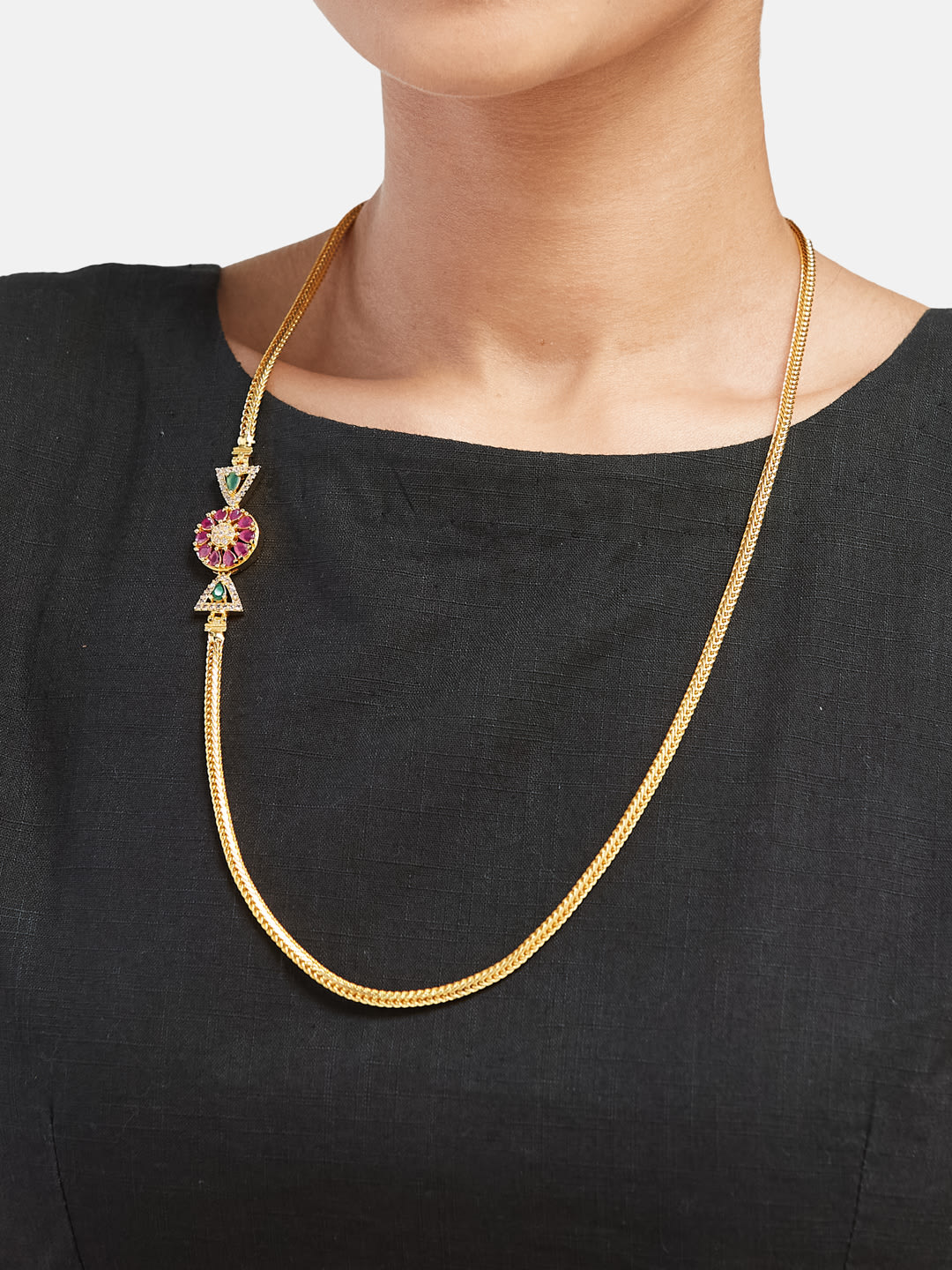 ATIBELLE Brass Gold-Plated Meenakari Necklace