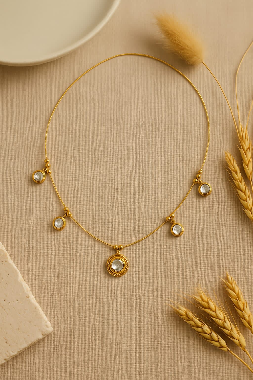 ATIBELLE Gold-Plated Kundan Studded Necklace