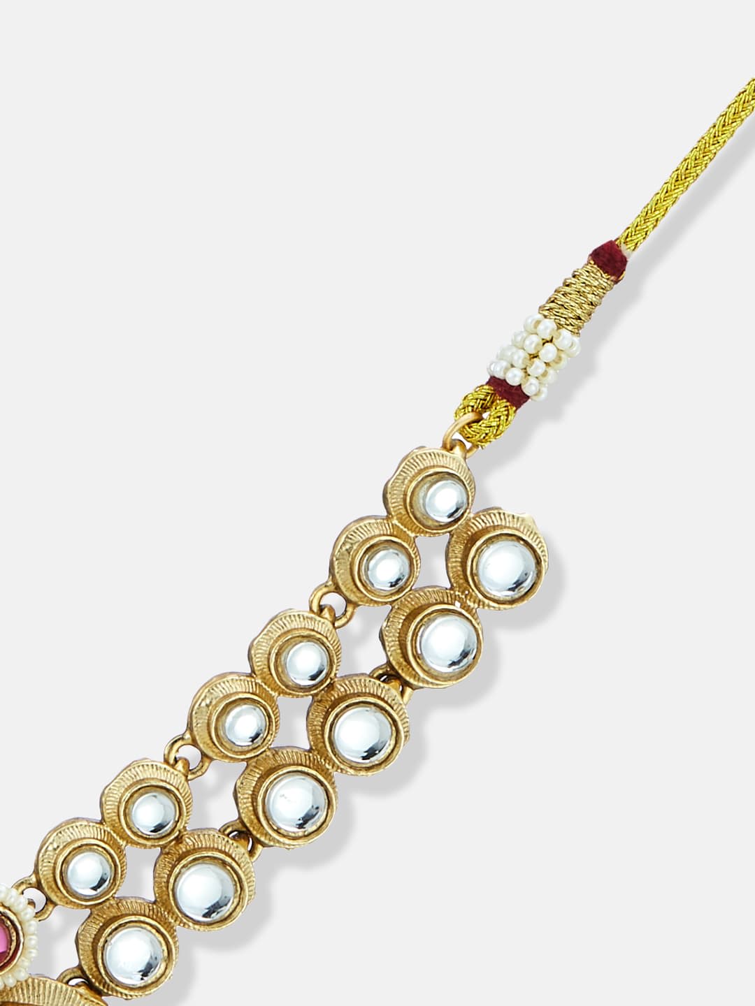 ATIBELLE Gold-Plated Kundan Studded & Beaded Jewellery Set