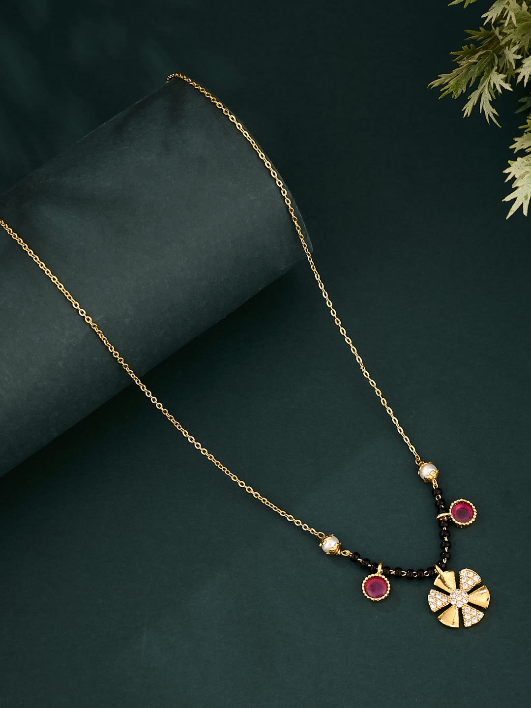 ATIBELLE Gold-Plated Artificial Stones Mangalsutra