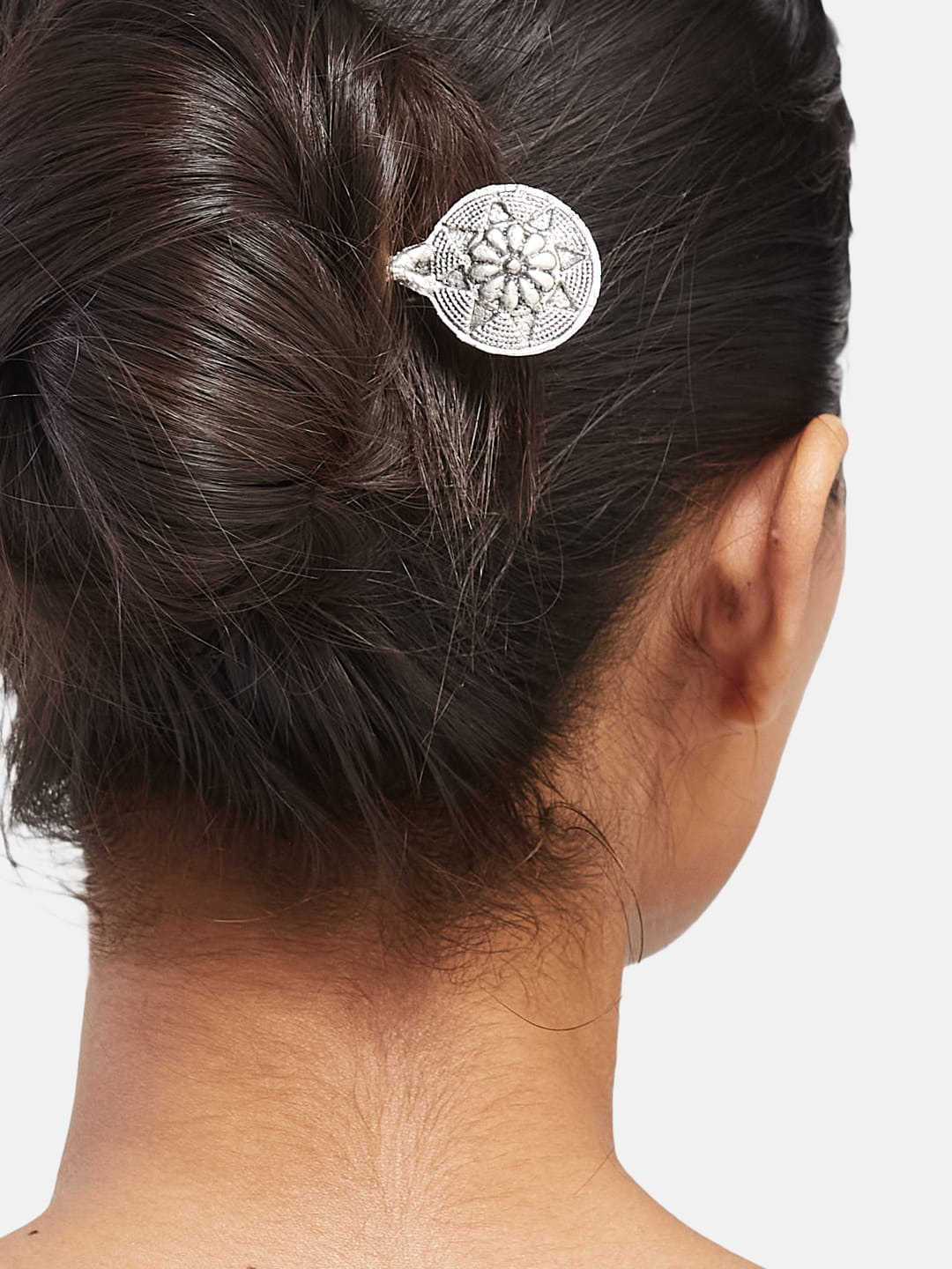 ATIBELLE Silver Plated Bun Pin Head Jewellery