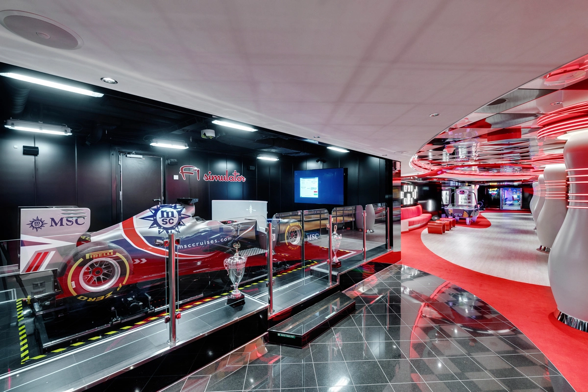 MSC Cruise Line f1 race simulator.webp