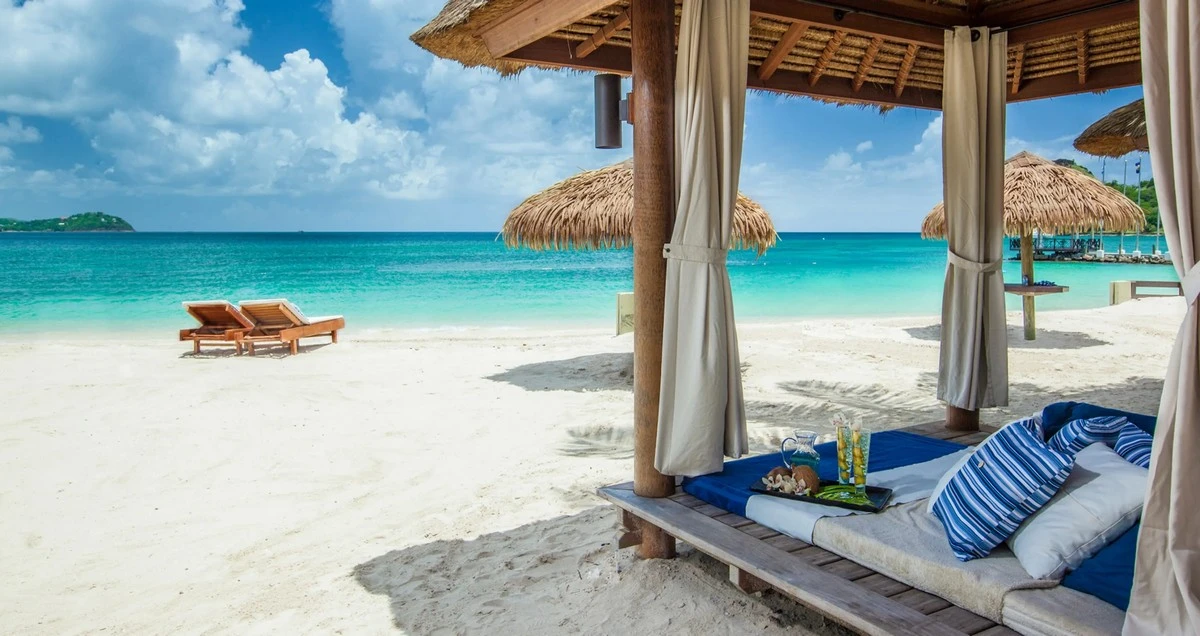 Sandals Grande St Lucian beach cabana.webp
