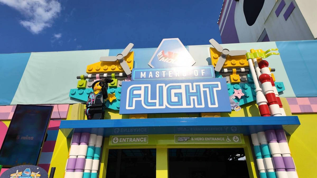 Lego Movie Masters of Flight ride entrance.webp