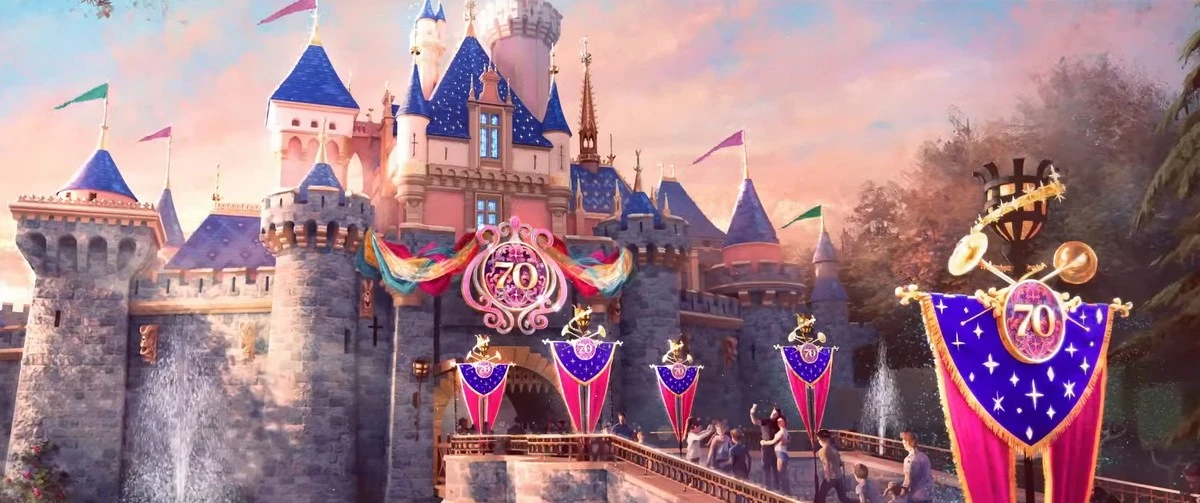 Disneyland 70th celebration castle.webp