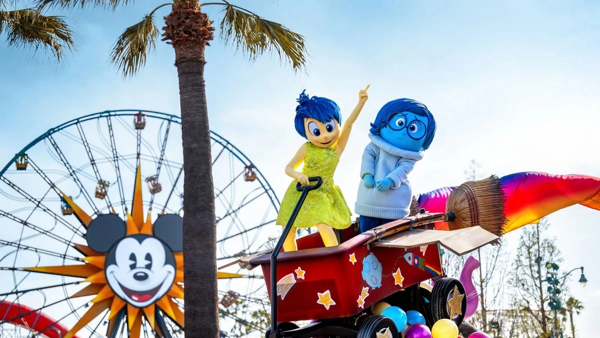 Disneyland 70th celebration pixar parade.webp